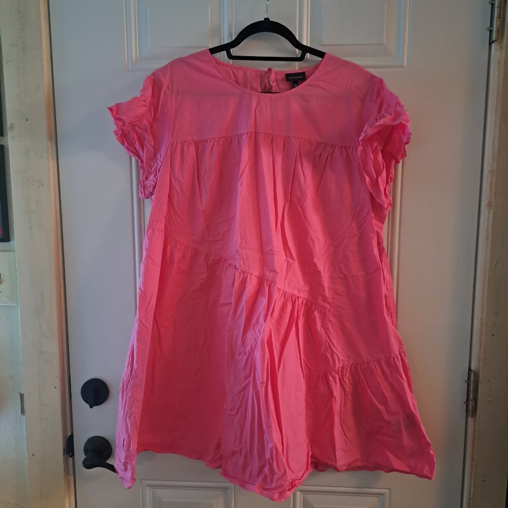 Pink Ruffled Mini Dress